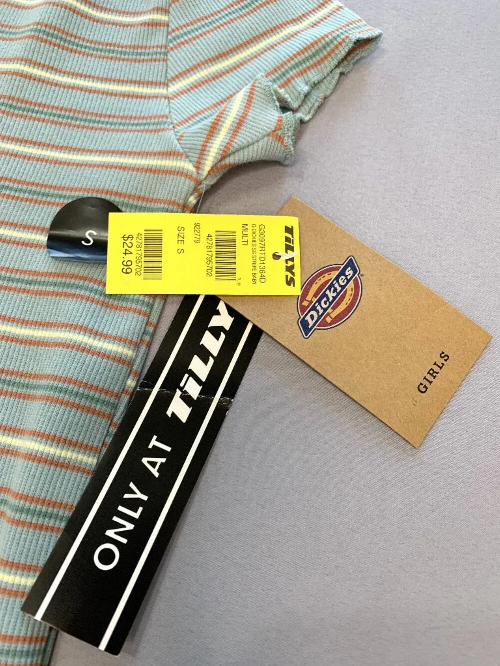 Brand New Dickies Girls Top Size S and Pre-Loved Girls Levi's Jean Shorts Sz 14